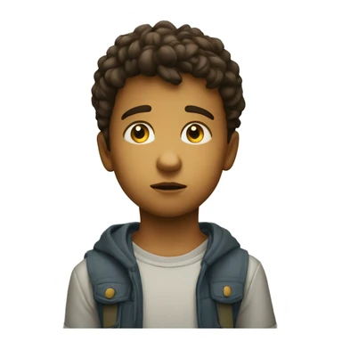 focused young boy gazes afar photographr sticker