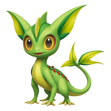 Celebi-Axew-Grovyle-hybrid-Fakémon-creature (full body) sticker