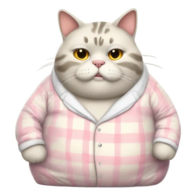 Fat cat in pajamas  sticker