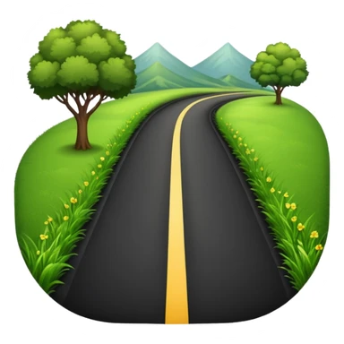wide roadway with Grass on the sides emoji sticker