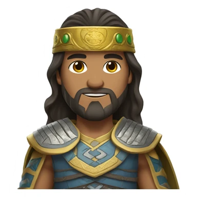Brazilian male with long hair and beard wearing Mongolian warrior outfit sticker