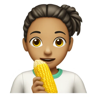girl eat corn sticker