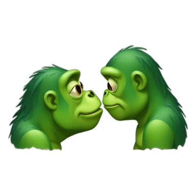 frog kiss gorilla sticker