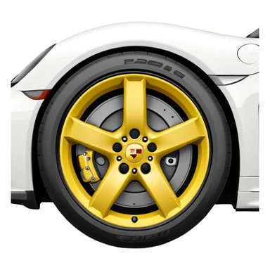 Matte White colored exterior 2024 Porsche 718 Cayman GTS 4.0 with yellow ceramic brake calipers and dark silver anthracite rims sticker