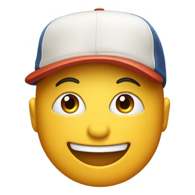 A happy iphone with a baseball cap on sticker