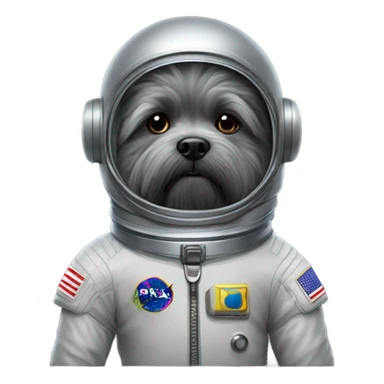 Gray Bouvier des Flanders in a space suit sticker