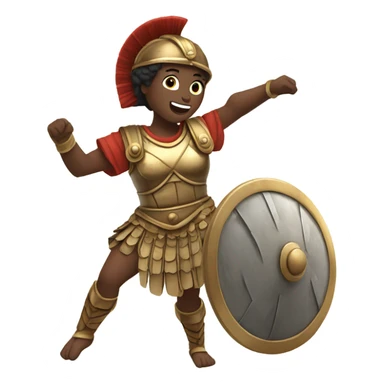 Roman warrior woman doing a cartwheel sticker