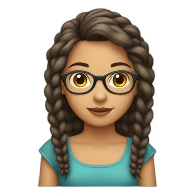 Menina de óculos cabelo cacheado avermelhado sticker