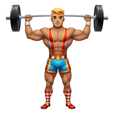 Vintage Circus strong man holding up barbell sticker