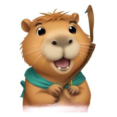 Capybara with a bow sticker