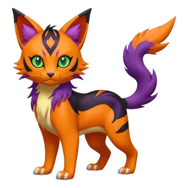 Liepard-Litten-Sprigatito-Pokémon-fusion-creature (full body) sticker