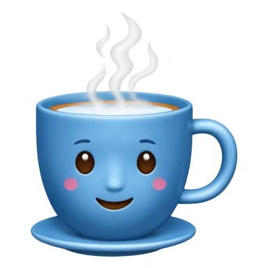 blue coffee cup with steam sticker