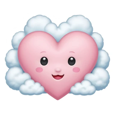 pastel heart with a cloud border sticker