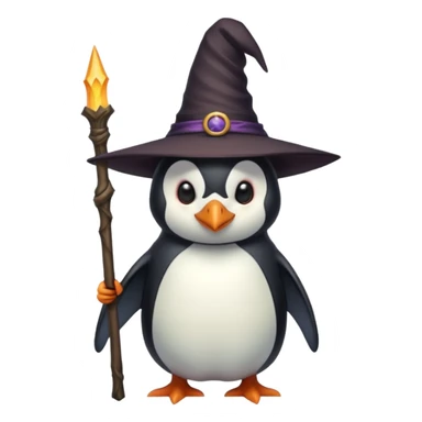 tall Demons Penguin with Witch Hat full body sticker