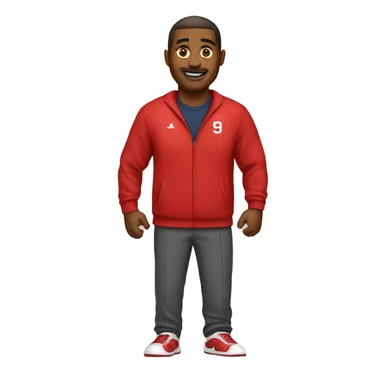Basketball coach wearing red sweater sticker