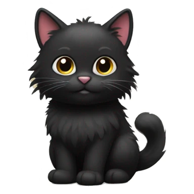 black big fluffy tail cat sticker