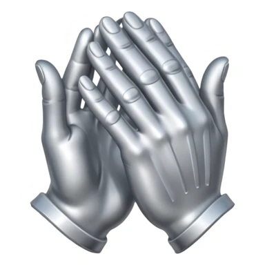 praying metallic hands, realistic proportions sticker