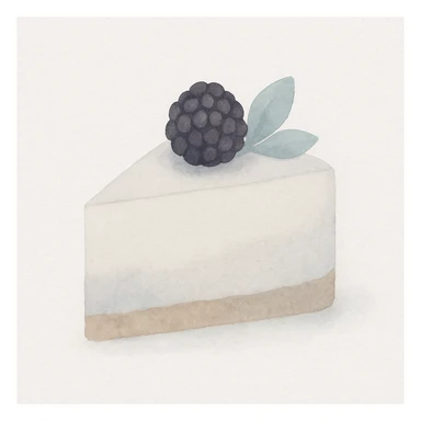 cheesecake de mora, watercolor style, soft and delicate tones sticker