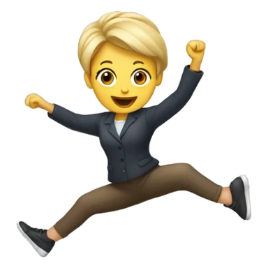 A lady jumping sticker