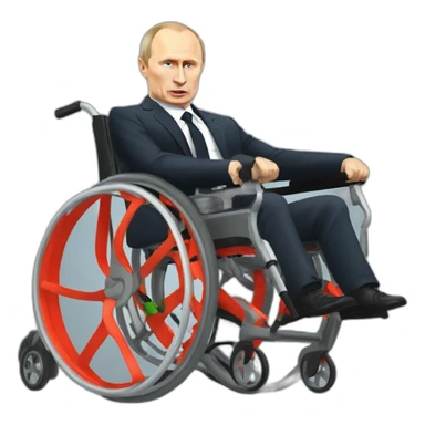 Furious vladimir putin wheelchair ride sticker