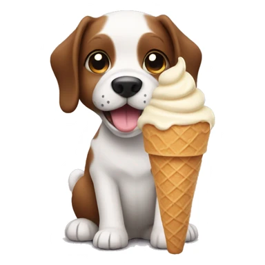 a little dog eating ice cream sticker