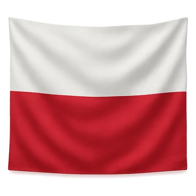 flag of Poland, fabric effect, two horizontal bands, white on top, red on bottom sticker