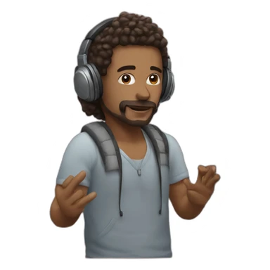 Man who listening music and love it of course sticker