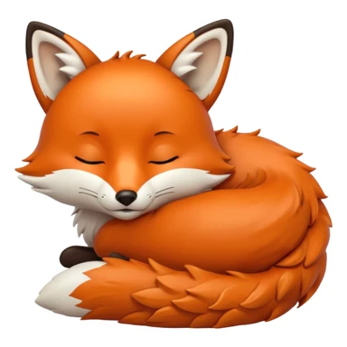 a sleeping fox  emoji sticker