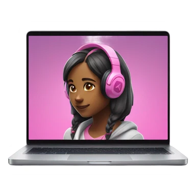 a girl playing fortnite with pink headphones  sticker