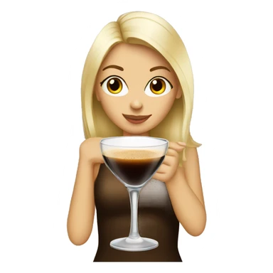blonde girl drinking espresso martini  sticker