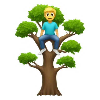 Person on top of a tree  sticker