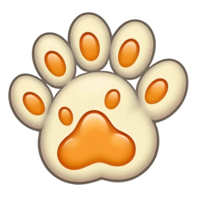 a very light pale pastel yellowy orange pawprint sticker