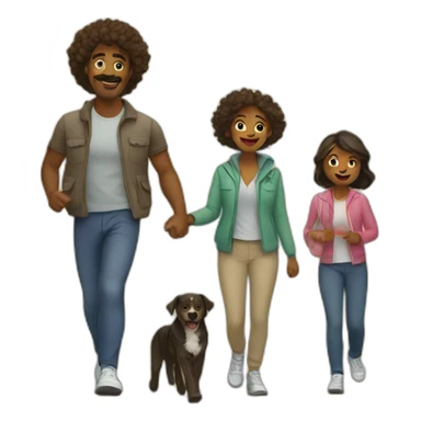 together family morning walk sticker