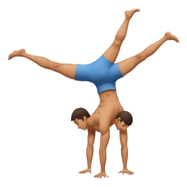 Guy doing a handstand on someone back sticker