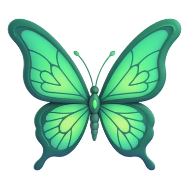 Add a glowing outline around the butterfly's wings, keeping the luminous #c0ff53 green, glowing highlights, magical particles, dreamy aura, fine elegant vein patterns, layered textures, ornamental details, and transparent background in a 3D cartoon, digital fantasy art style. sticker