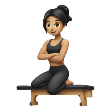 Girl with dark hair doing Pilates  sticker