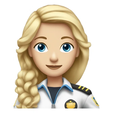 Female pilotblond long hair blue eyes sticker
