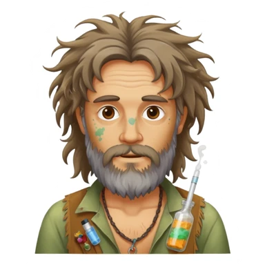 Dirty hippie doing drugs sticker