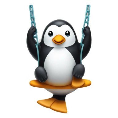 Penguin sitting on a playground swing sticker