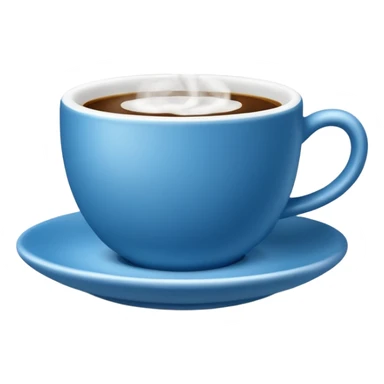 blue coffee cup with steam sticker