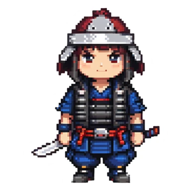 modern wandering samurai with urban gear sticker