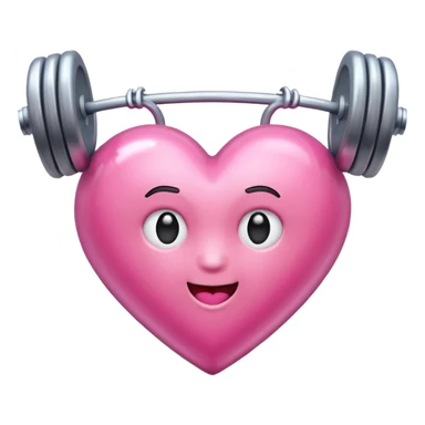 gym dumble emoji heart shape pink colour bq sticker