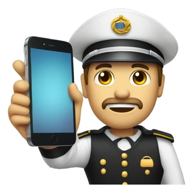 Emoji for an iOS app release captain holding a phone sticker