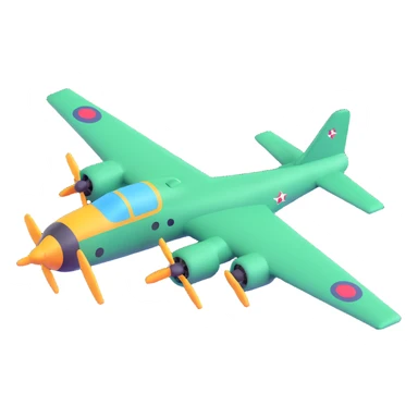 bomber airplane flying sticker