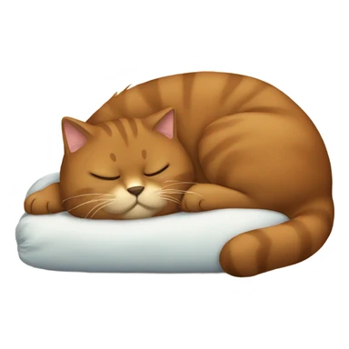 Big fat brown cat sleeping sticker