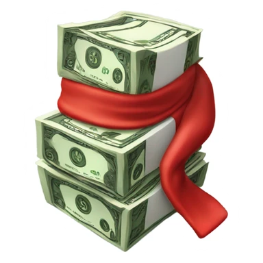 Money with Santa hat sticker
