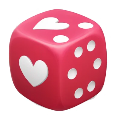 Dice with hearts sticker