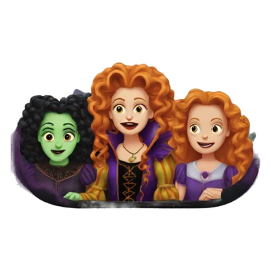 Sanderson sisters from hocus pocus watching an outdoor movie sticker