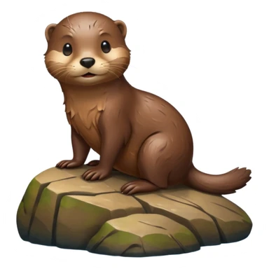 otter on rock sticker