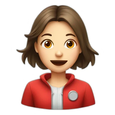 girl with red thermometer in mouth sticker